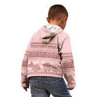 Pastel Pink Samoa Siapo Teuila Flowers Kid Hoodie LT14 - Polynesian Pride