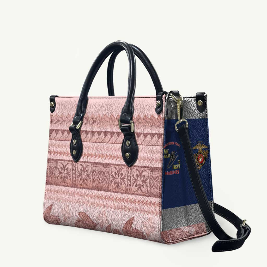 Pastel Pink Samoa Siapo Teuila Flowers Leather Bag LT14 Pastel Pink - Polynesian Pride
