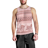Pastel Pink Samoa Siapo Teuila Flowers Men Tank Top LT14 - Polynesian Pride
