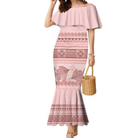 Pastel Pink Samoa Siapo Teuila Flowers Mermaid Dress LT14 Women Pastel Pink - Polynesian Pride