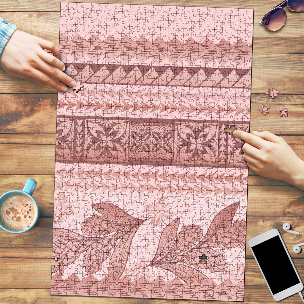 Pastel Pink Samoa Siapo Teuila Flowers Puzzle LT14 Pastel Pink - Polynesian Pride
