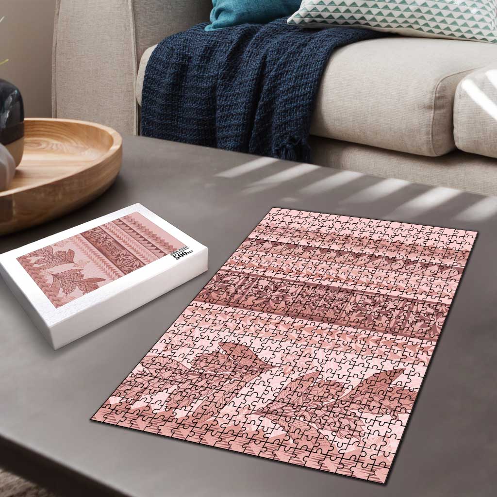 Pastel Pink Samoa Siapo Teuila Flowers Puzzle LT14 - Polynesian Pride