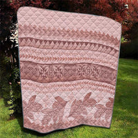 Pastel Pink Samoa Siapo Teuila Flowers Quilt LT14 - Polynesian Pride