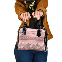 Pastel Pink Samoa Siapo Teuila Flowers Shoulder Handbag LT14 One Size Pastel Pink - Polynesian Pride