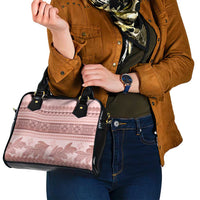 Pastel Pink Samoa Siapo Teuila Flowers Shoulder Handbag LT14 - Polynesian Pride
