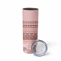 Pastel Pink Samoa Siapo Teuila Flowers Skinny Tumbler LT14 - Polynesian Pride