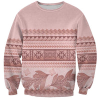Pastel Pink Samoa Siapo Teuila Flowers Sweatshirt LT14 Unisex Pastel Pink - Polynesian Pride