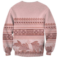 Pastel Pink Samoa Siapo Teuila Flowers Sweatshirt LT14 - Polynesian Pride