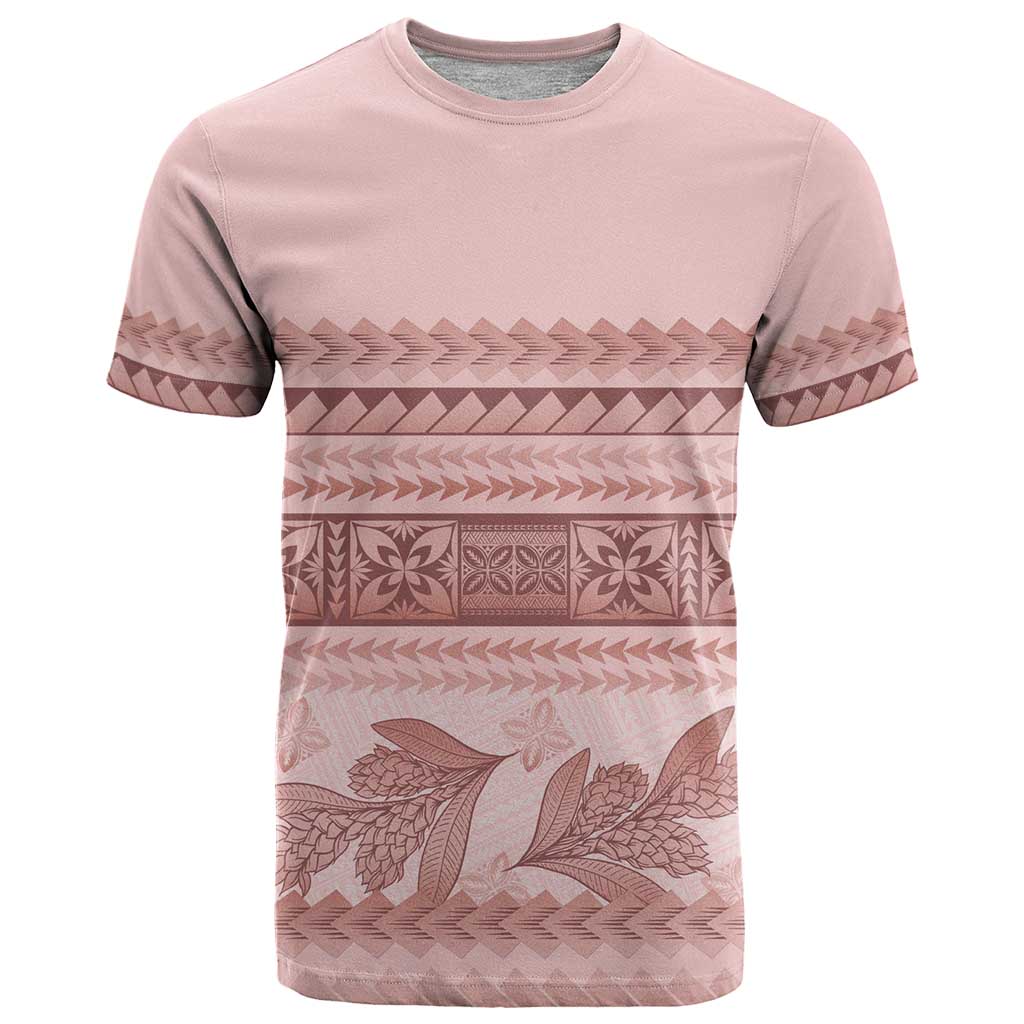 Pastel Pink Samoa Siapo Teuila Flowers T Shirt LT14 Pastel Pink - Polynesian Pride