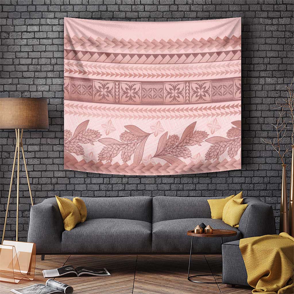 Pastel Pink Samoa Siapo Teuila Flowers Tapestry LT14 Pastel Pink - Polynesian Pride