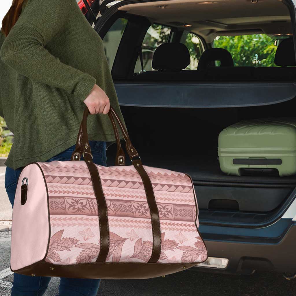 Pastel Pink Samoa Siapo Teuila Flowers Travel Bag LT14 - Polynesian Pride