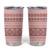 Pastel Pink Samoa Siapo Teuila Flowers Tumbler Cup LT14 Pastel Pink - Polynesian Pride