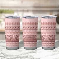 Pastel Pink Samoa Siapo Teuila Flowers Tumbler Cup LT14 - Polynesian Pride