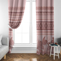 Pastel Pink Samoa Siapo Teuila Flowers Window Curtain LT14 - Polynesian Pride
