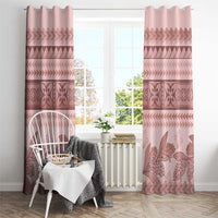 Pastel Pink Samoa Siapo Teuila Flowers Window Curtain LT14 - Polynesian Pride