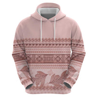 Pastel Pink Samoa Siapo Teuila Flowers Zip Hoodie LT14 - Polynesian Pride