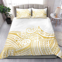 Polynesia White Sunday Bedding Set Plumeria Polynesian Tribal Gold Color LT14 - Polynesian Pride