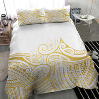 Polynesia White Sunday Bedding Set Plumeria Polynesian Tribal Gold Color LT14 - Polynesian Pride