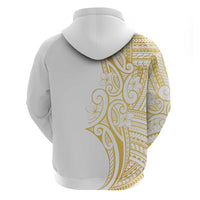 Polynesia White Sunday Hoodie Plumeria Polynesian Tribal Gold Color LT14 - Polynesian Pride