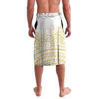 Polynesia White Sunday Lavalava Plumeria Polynesian Tribal Gold Color LT14 - Polynesian Pride