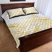 Polynesia White Sunday Quilt Bed Set Plumeria Polynesian Tribal Gold Color LT14 - Polynesian Pride