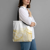 Polynesia White Sunday Tote Bag Plumeria Polynesian Tribal Gold Color LT14 - Polynesian Pride