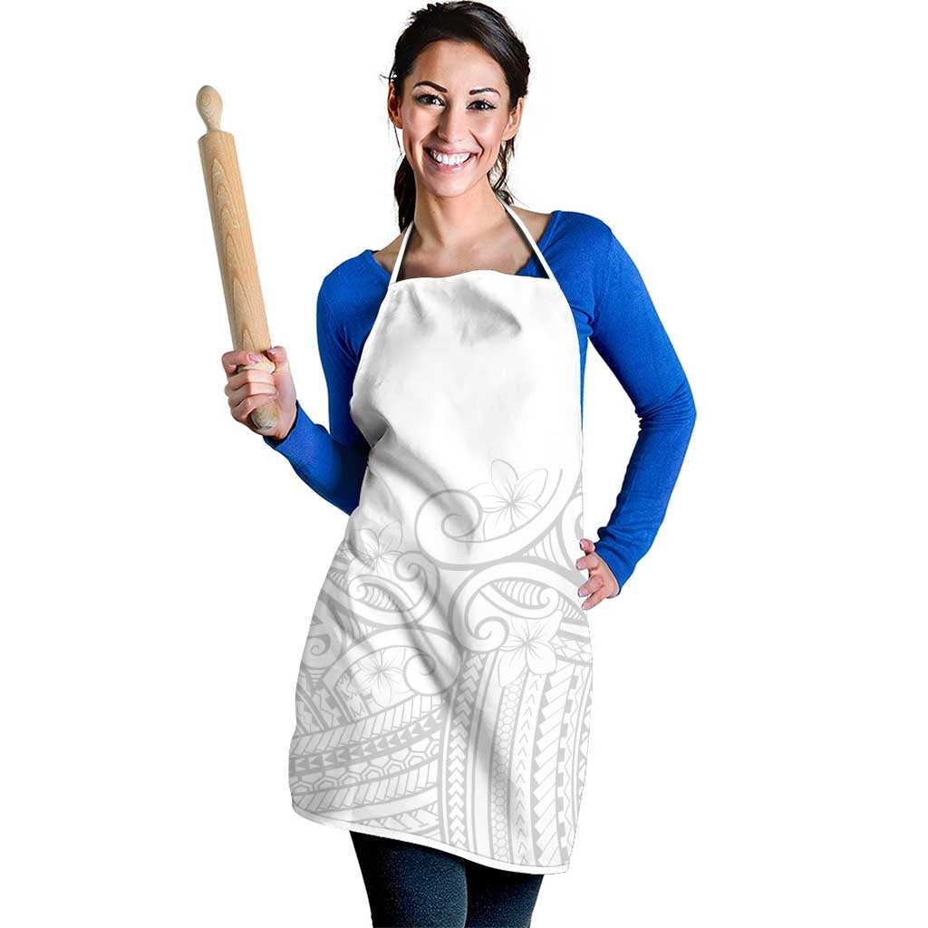 Polynesia White Sunday Apron Plumeria Polynesian Tribal Grey Color LT14 - Polynesian Pride