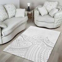 Polynesia White Sunday Area Rug Plumeria Polynesian Tribal Grey Color LT14 - Polynesian Pride