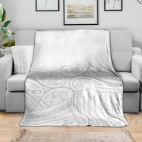 Polynesia White Sunday Blanket Plumeria Polynesian Tribal Grey Color LT14 - Polynesian Pride