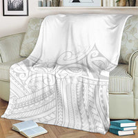 Polynesia White Sunday Blanket Plumeria Polynesian Tribal Grey Color LT14 - Polynesian Pride