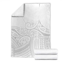 Polynesia White Sunday Blanket Plumeria Polynesian Tribal Grey Color LT14 - Polynesian Pride