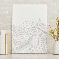 Polynesia White Sunday Canvas Wall Art Plumeria Polynesian Tribal Grey Color LT14 Without Frame White - Polynesian Pride