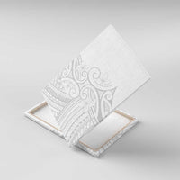 Polynesia White Sunday Canvas Wall Art Plumeria Polynesian Tribal Grey Color LT14 With Frame White - Polynesian Pride