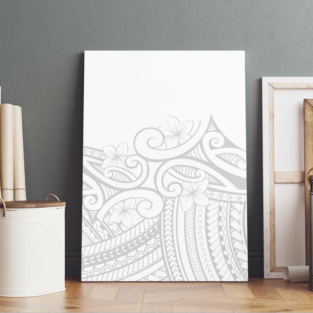 Polynesia White Sunday Canvas Wall Art Plumeria Polynesian Tribal Grey Color LT14 - Polynesian Pride