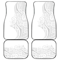 Polynesia White Sunday Car Mats Plumeria Polynesian Tribal Grey Color LT14 - Polynesian Pride
