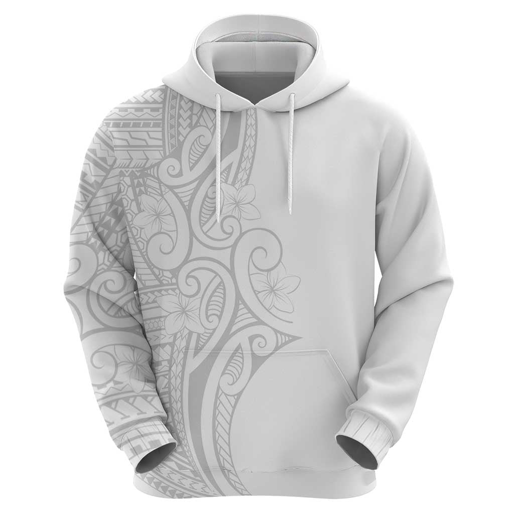 Polynesia White Sunday Hoodie Plumeria Polynesian Tribal Grey Color LT14 - Polynesian Pride