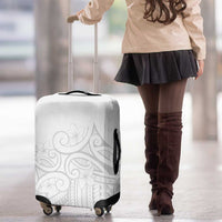 Polynesia White Sunday Luggage Cover Plumeria Polynesian Tribal Grey Color LT14 - Polynesian Pride