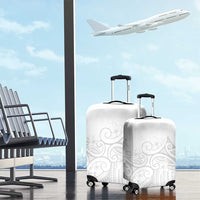 Polynesia White Sunday Luggage Cover Plumeria Polynesian Tribal Grey Color LT14 - Polynesian Pride