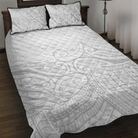 Polynesia White Sunday Quilt Bed Set Plumeria Polynesian Tribal Grey Color LT14 White - Polynesian Pride