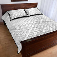 Polynesia White Sunday Quilt Bed Set Plumeria Polynesian Tribal Grey Color LT14 - Polynesian Pride