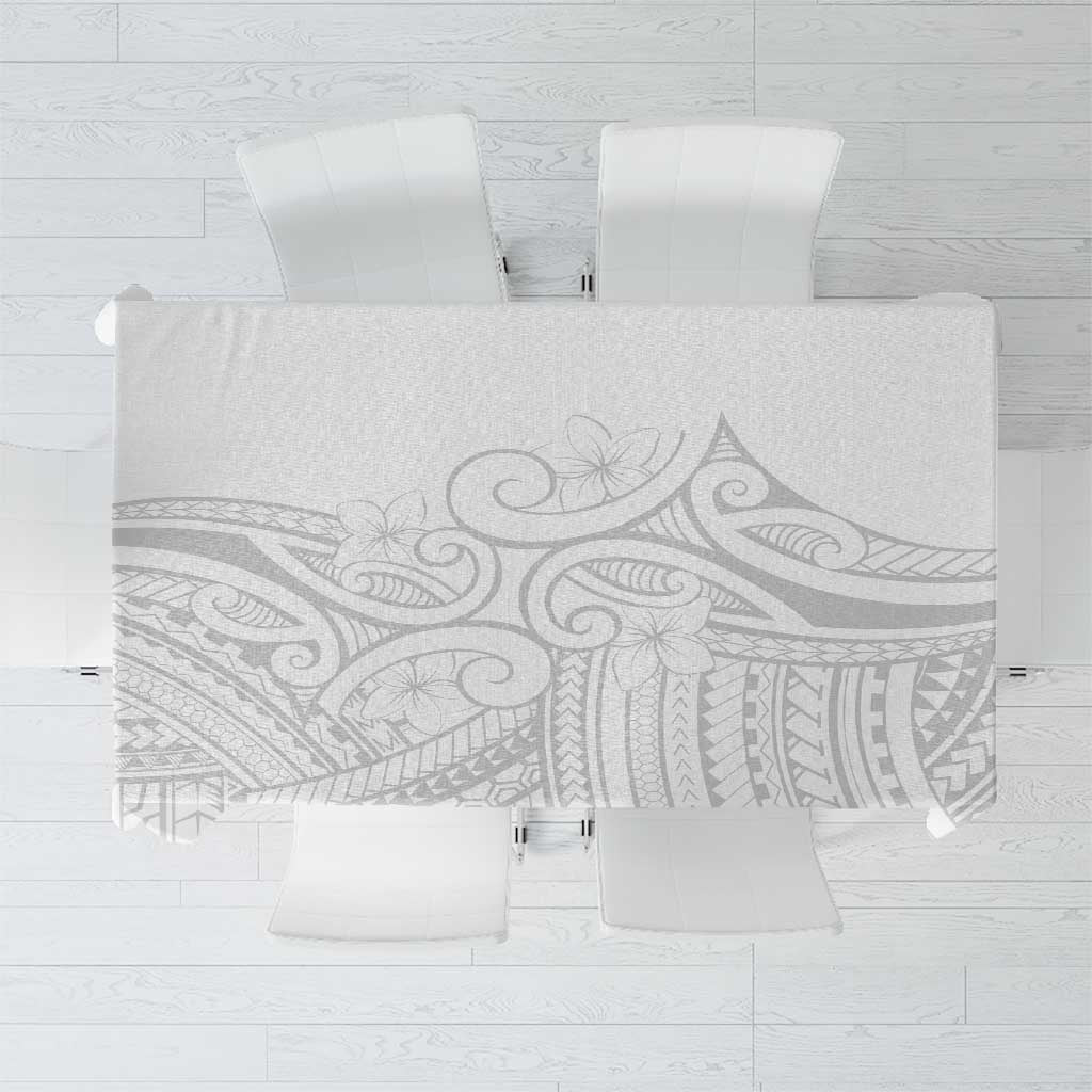Polynesia White Sunday Tablecloth Plumeria Polynesian Tribal Grey Color LT14 White - Polynesian Pride