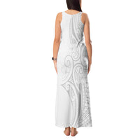 Polynesia White Sunday Tank Maxi Dress Plumeria Polynesian Tribal Grey Color LT14 - Polynesian Pride