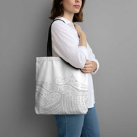 Polynesia White Sunday Tote Bag Plumeria Polynesian Tribal Grey Color LT14 - Polynesian Pride