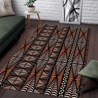 Malo e lelei Tonga Area Rug Tongan Ngatu Vintage Brown LT14 Brown - Polynesian Pride