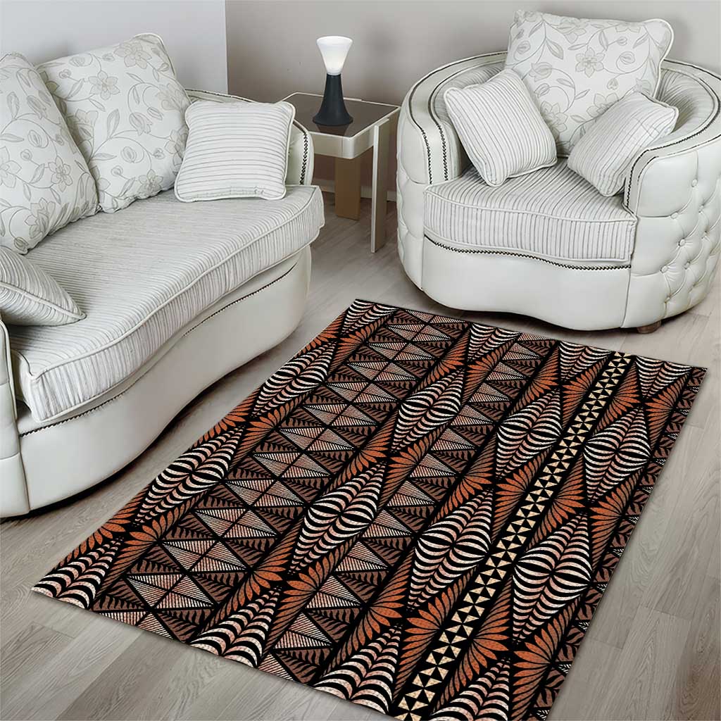 Malo e lelei Tonga Area Rug Tongan Ngatu Vintage Brown LT14 - Polynesian Pride