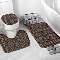 Malo e lelei Tonga Bathroom Set Tongan Ngatu Vintage Brown LT14 Mat Set Only (3 pcs) One Size Brown - Polynesian Pride