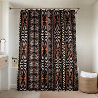 Malo e lelei Tonga Bathroom Set Tongan Ngatu Vintage Brown LT14 Shower Curtain Only Brown - Polynesian Pride