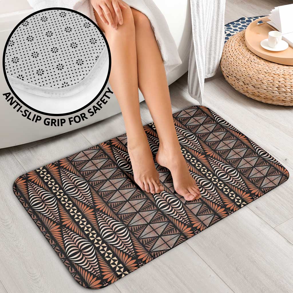 Malo e lelei Tonga Bathroom Set Tongan Ngatu Vintage Brown LT14 - Polynesian Pride