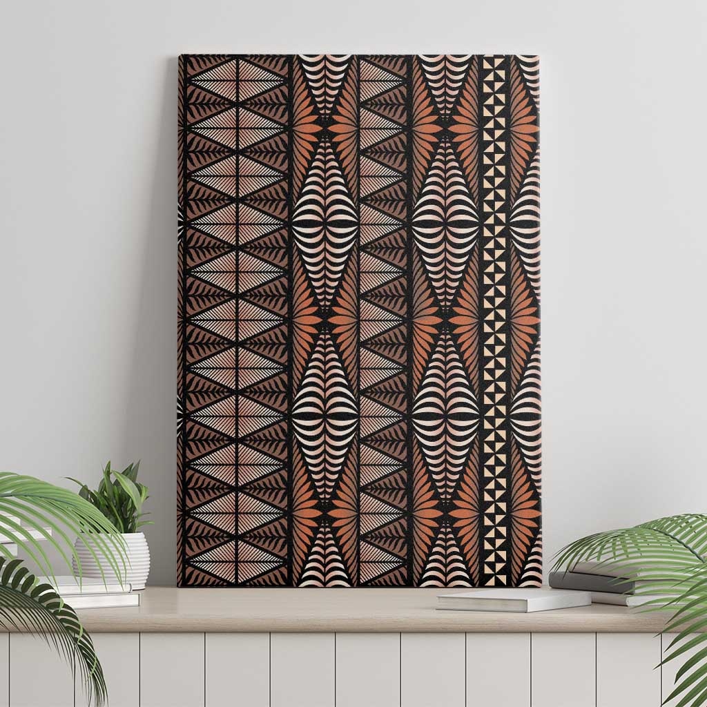 Malo e lelei Tonga Canvas Wall Art Tongan Ngatu Vintage Brown LT14 - Polynesian Pride