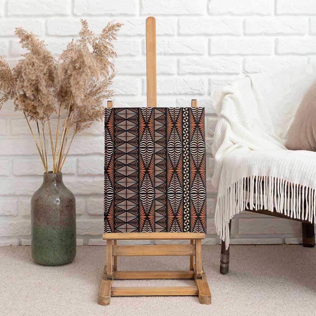 Malo e lelei Tonga Canvas Wall Art Tongan Ngatu Vintage Brown LT14 - Polynesian Pride